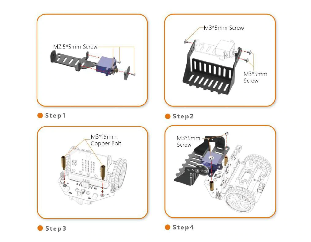หุ่นยนต์เดินตามเส้น หลบหลีกสิ่งกีดขวาง micro:bit Educational Programming Robot Platform จาก DFRobot พร้อมแขน ROB0156-L-2