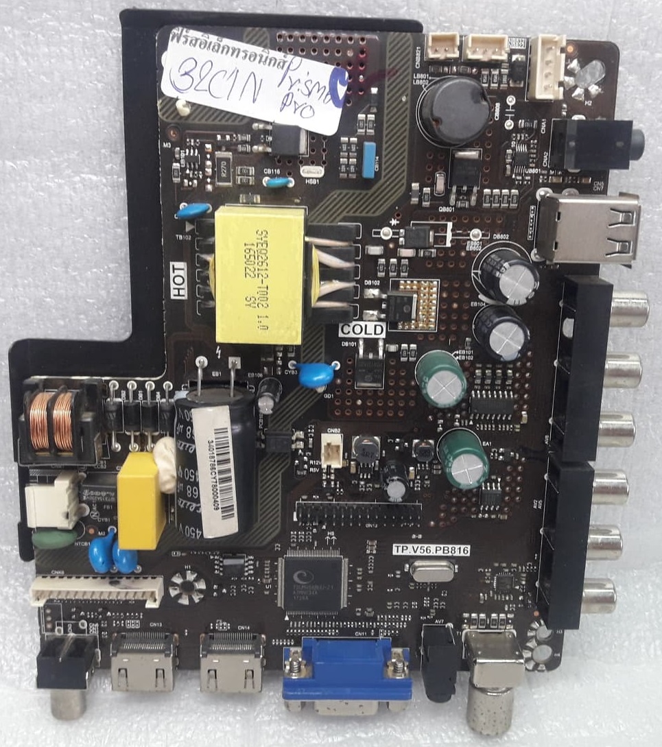 MAIN BOARD PRISMAPRO อะไหล่ถอด รุ่น 32C1N พาร์ทบอร์ดTP.V56.PB816
