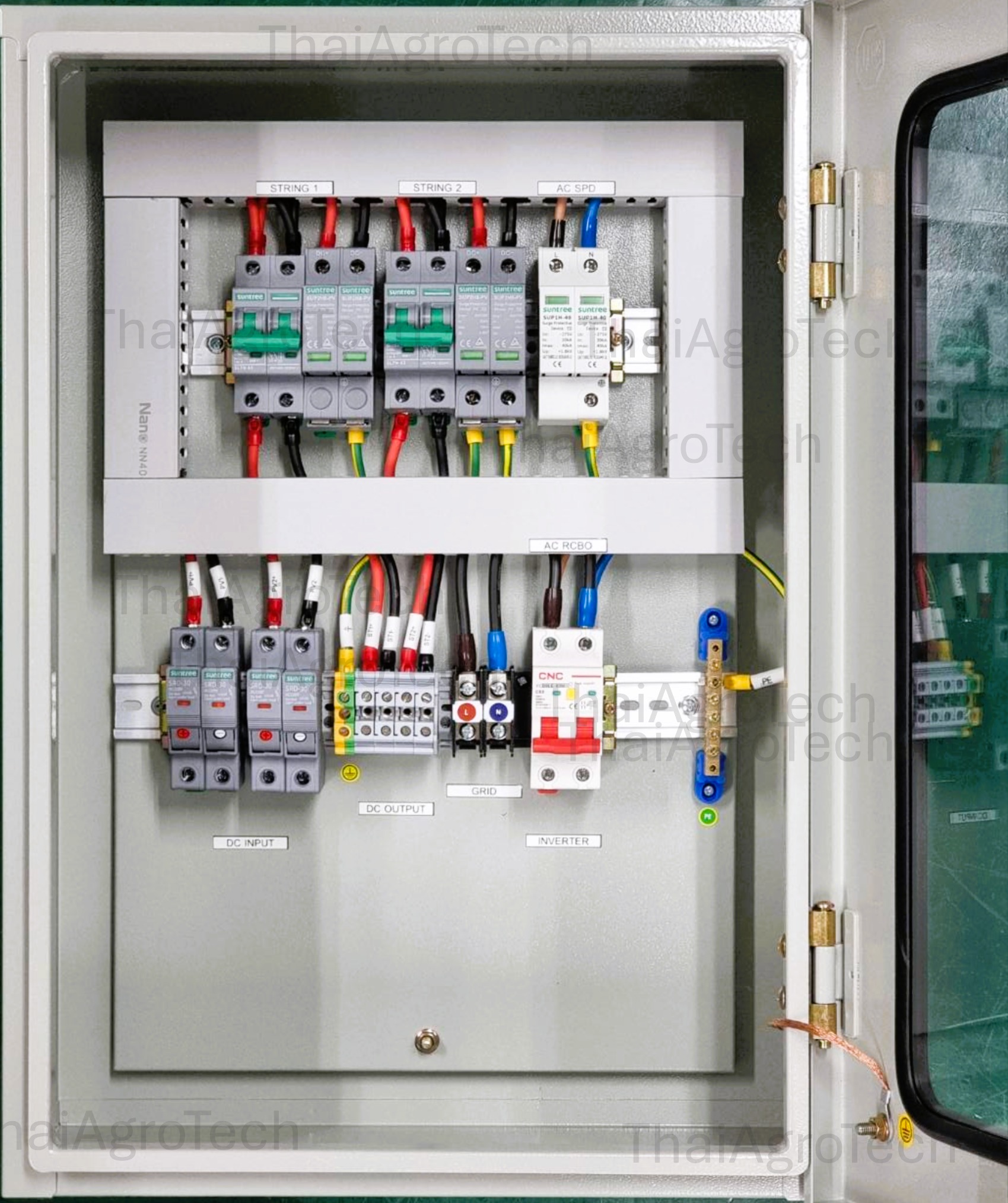 ตู้คอมบายเนอร์ AC-DC Combiner box 6-8-10-15Kw แบบ 2 String DC 800V, 1Phase สำหรับระบบโซล่าเซลล์ออนกริดขนาด 6-8-10-15 กิโลวัตต์ 1 เฟส