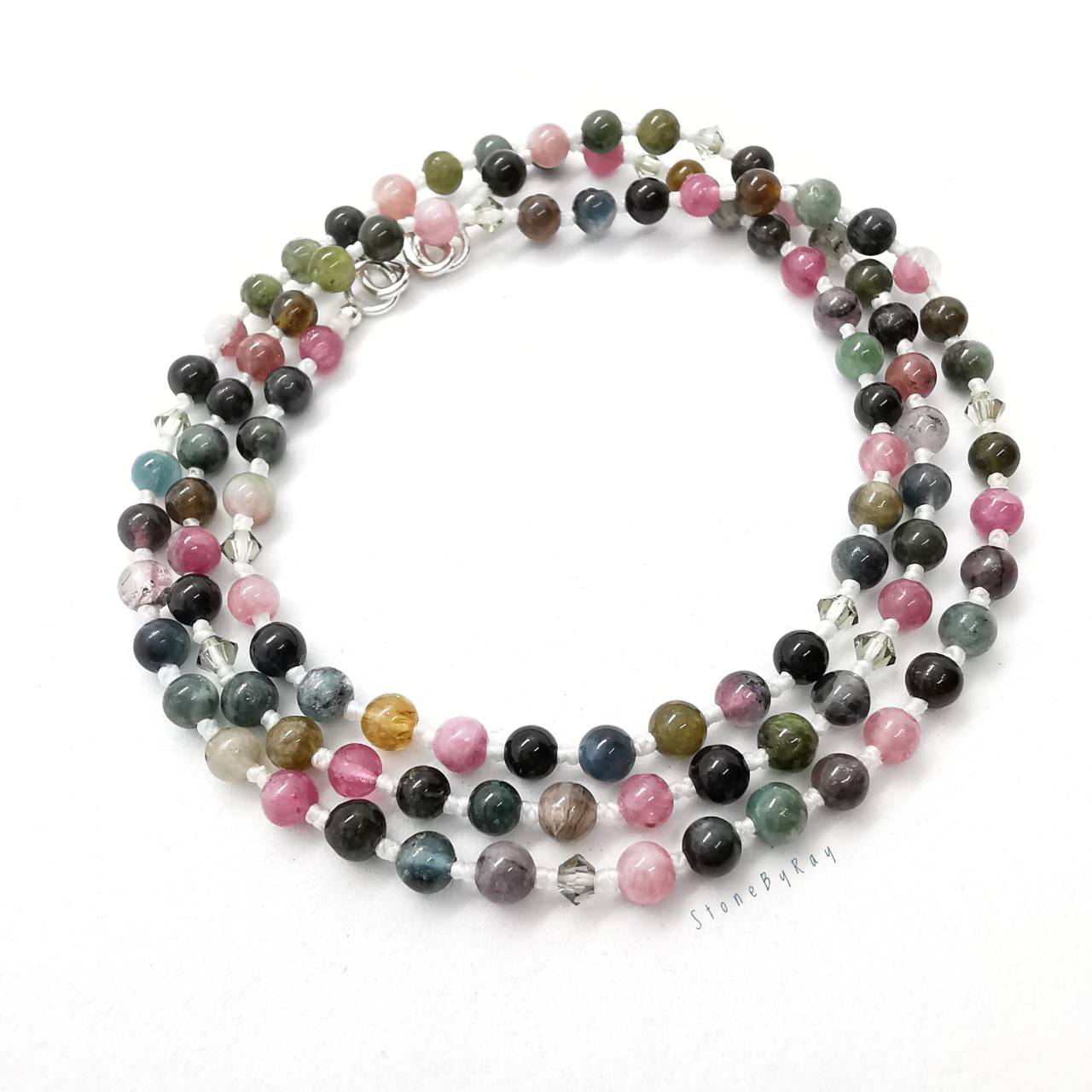 สร้อยคอเชือกถักหินทัวร์มาลีน Tourmaline