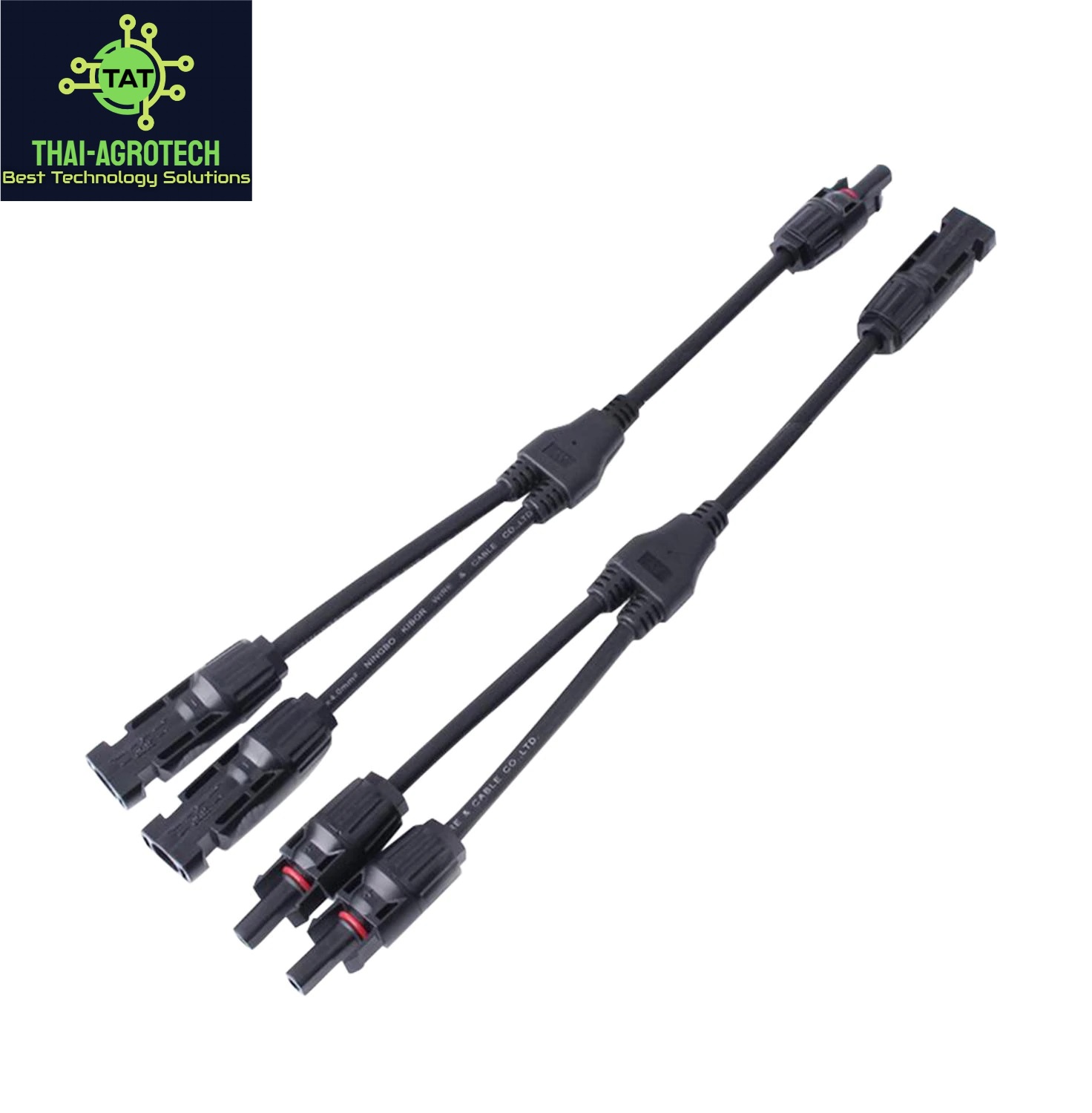 MC4 1 ออก 2 ทาง, 2T Branch, 2-1 ตัวผู้ ตัวเมีย 1 คู่, ขั้วต่อ (แบบมีสาย) สำหรับ ขนานแผงโซล่าเซลล์ Cable Connector IP67
