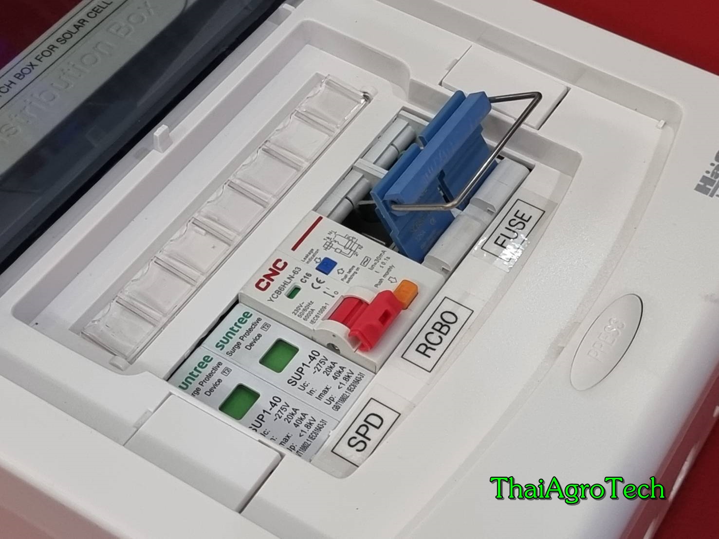 AC Switch box สำหรับระบบโซล่าเซลล์ขนาด 1.5-5Kw พิเศษ AC เบรกเกอร์ RCBO และ AC Isolator Knife Switch 2P *ประกอบเสร็จพร้อมใช้งาน