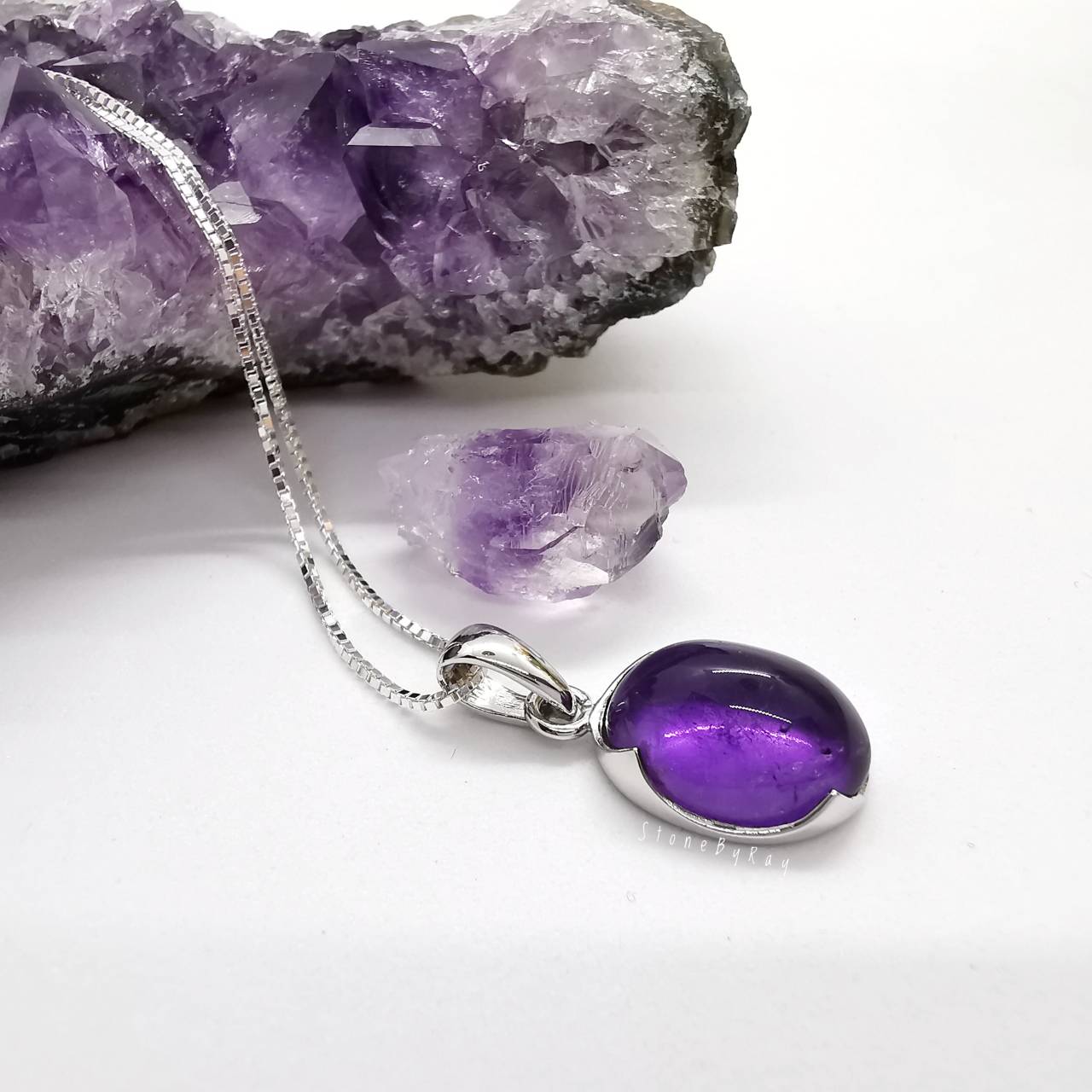 สร้อยคอเงินจี้หินอเมทิสต์ Amethyst