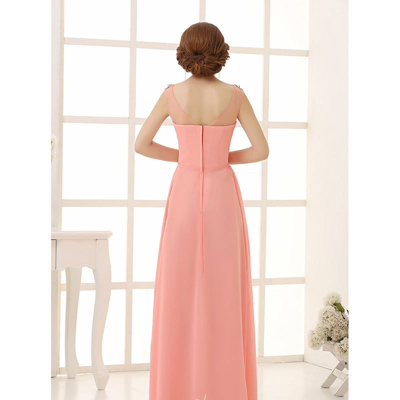 kudapy เดรสราตรียาวสีโอรส แบบแขนกุด แต่งเพชรหรู จับจีบช่วงอก สวยหวาน