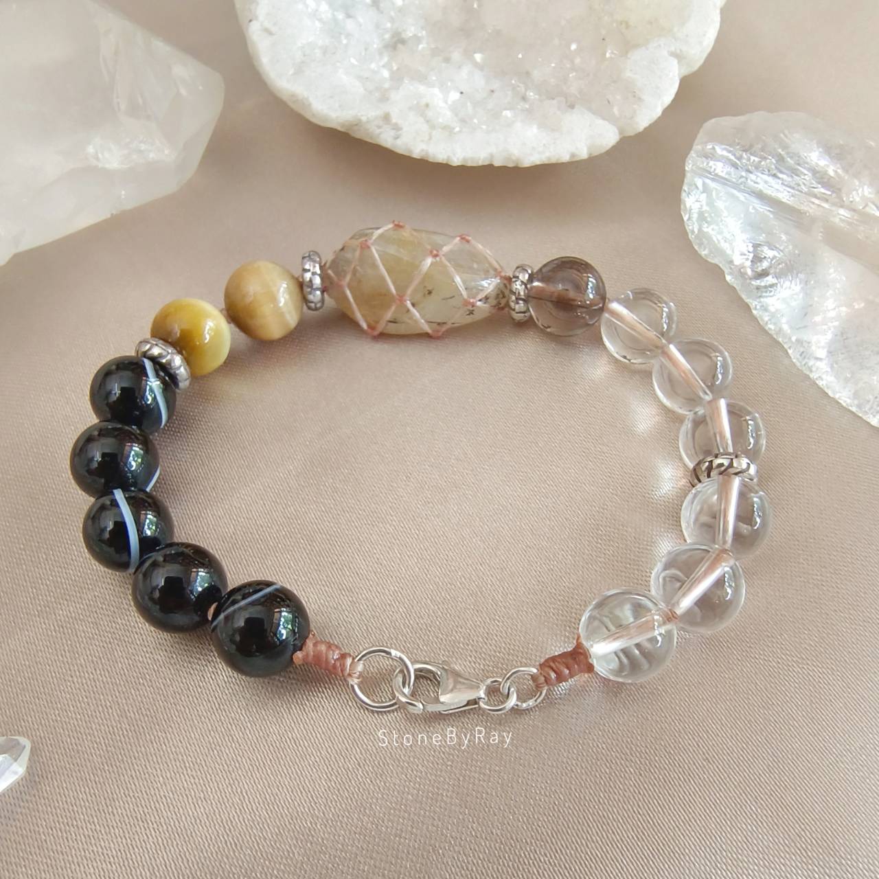 สร้อยข้อมือเชือกถักหินไหมทอง Rutilated Quartz