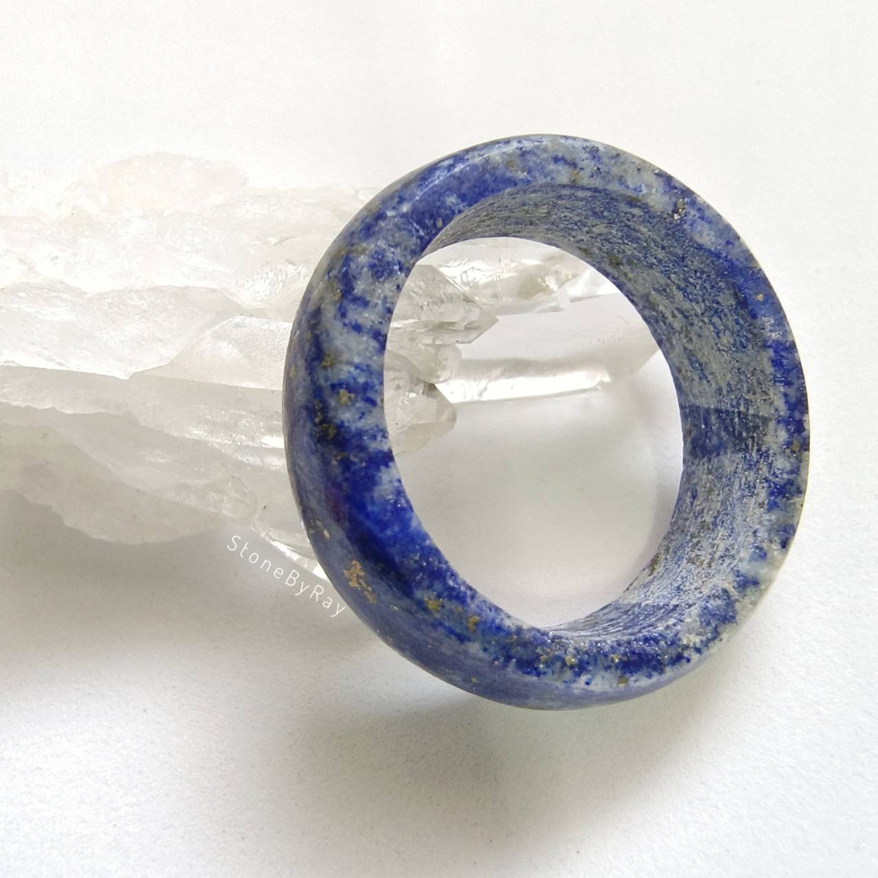 แหวนหินลาพิสลาซูลีเจียรแบบแหวนเกลี้ยงsize65 Lapis Lazuli