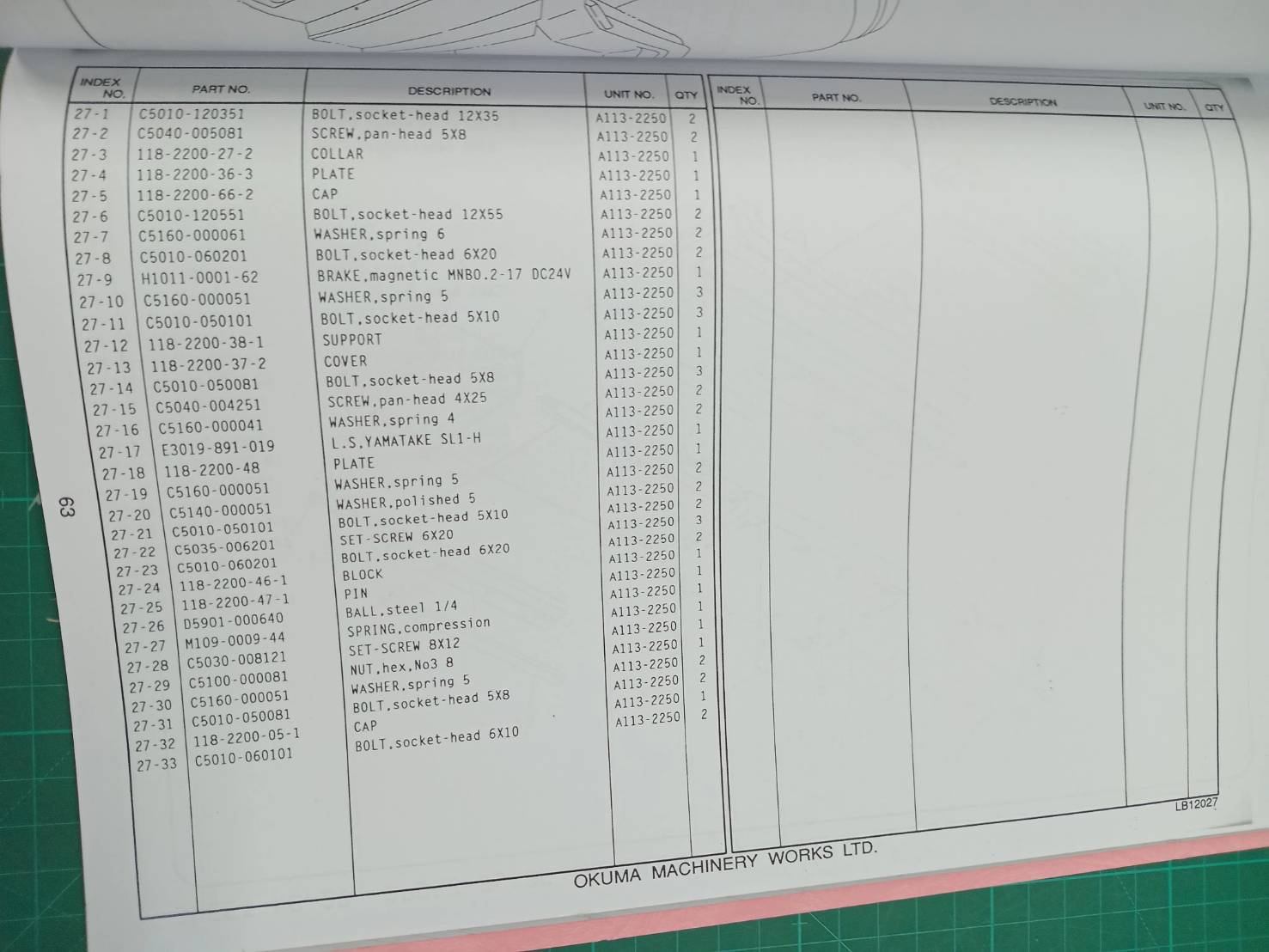OKUMA LB12 PARTS BOOK WIRING DIAGRAM