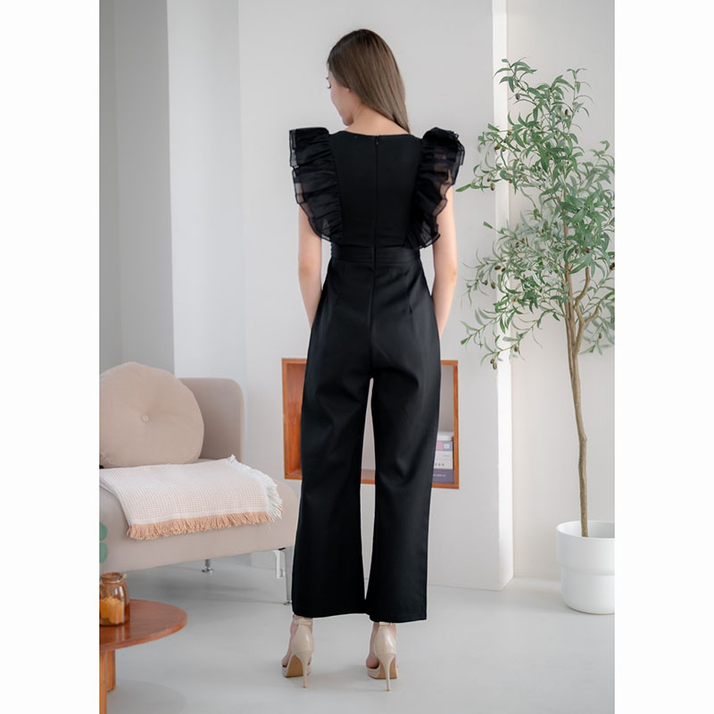 kudapy จั้มสูทขายาวสีขาว/สีดำ/สีชมพู แขนกุดขายาวทรงพอดีตัว สีพื้น งานซิปหลัง ให้ลุคเป็นสาวมั่น เหมาะกับการใส่ไปทำงานในแต่ละวัน