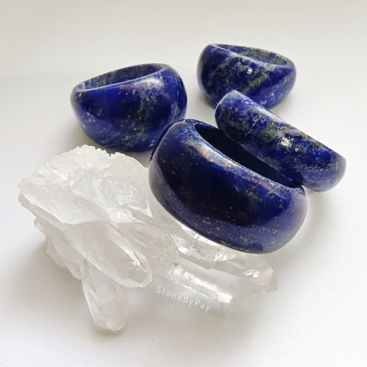 แหวนหินลาพิสลาซูลีเจียรแบบแหวนเกลี้ยงsize65 Lapis Lazuli