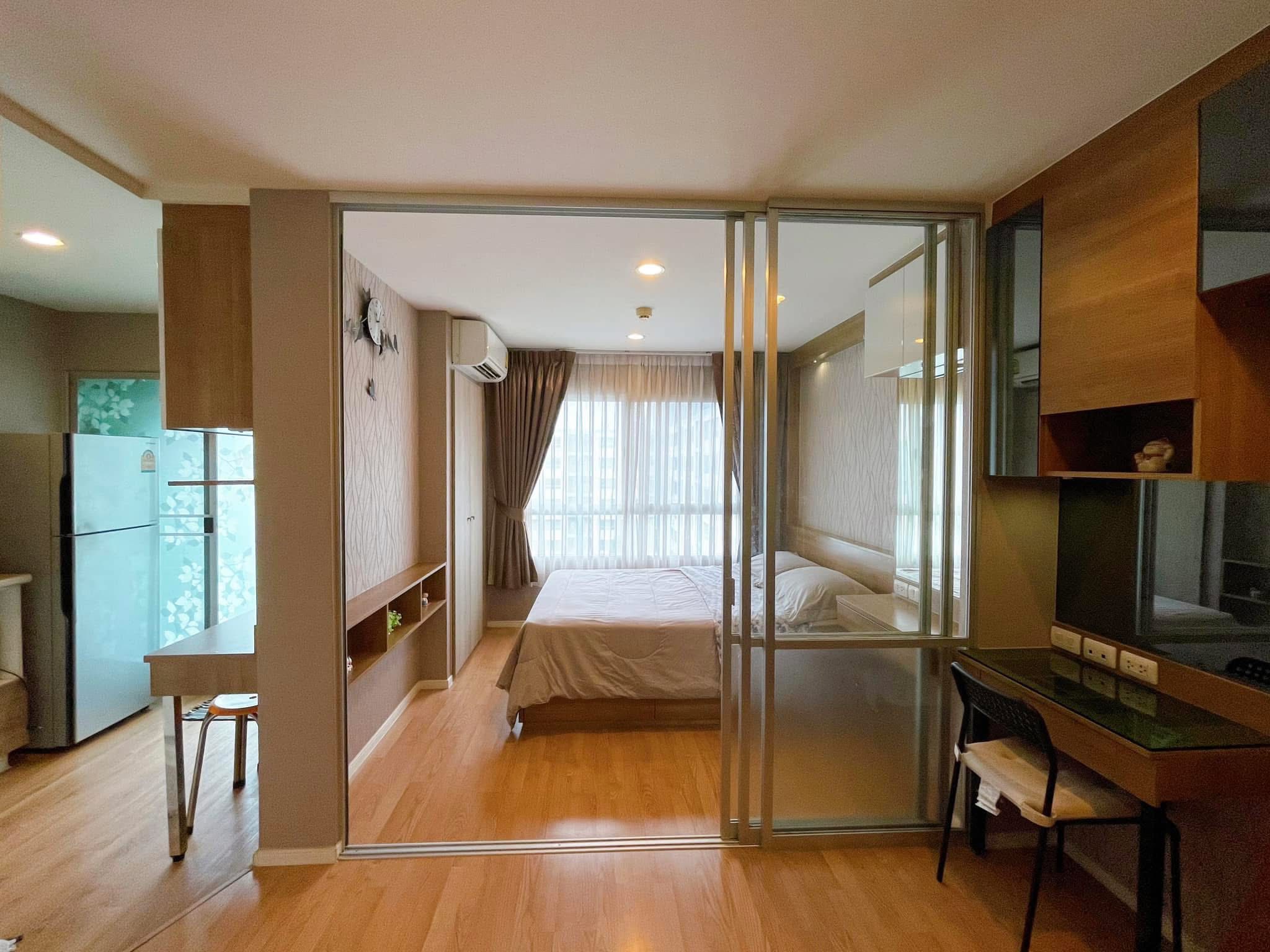 ให้เช่าคอนโด Lumpini Ville On Nut-Phatthanakan (ลุมพินี วิลล์ อ่อนนุช-พัฒนาการ) โซนพื้นที่ MRT ศรีนุช Airport Link พัฒนาการ 📍 ห้องแบบ 1ห้องนอน / 1ห้องน้ำ · ขนาดห้อง 26.75 ตรม. ชั้น 7 ตึก C1