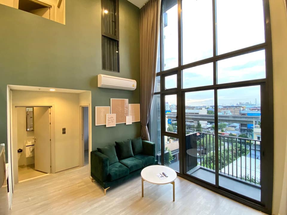 ให้เช่า The Line sukhumvit 101 Duplex 2ห้องนอน 2ห้องน้ำวิวฝั่งแม่น้ำบางกระเจ้า