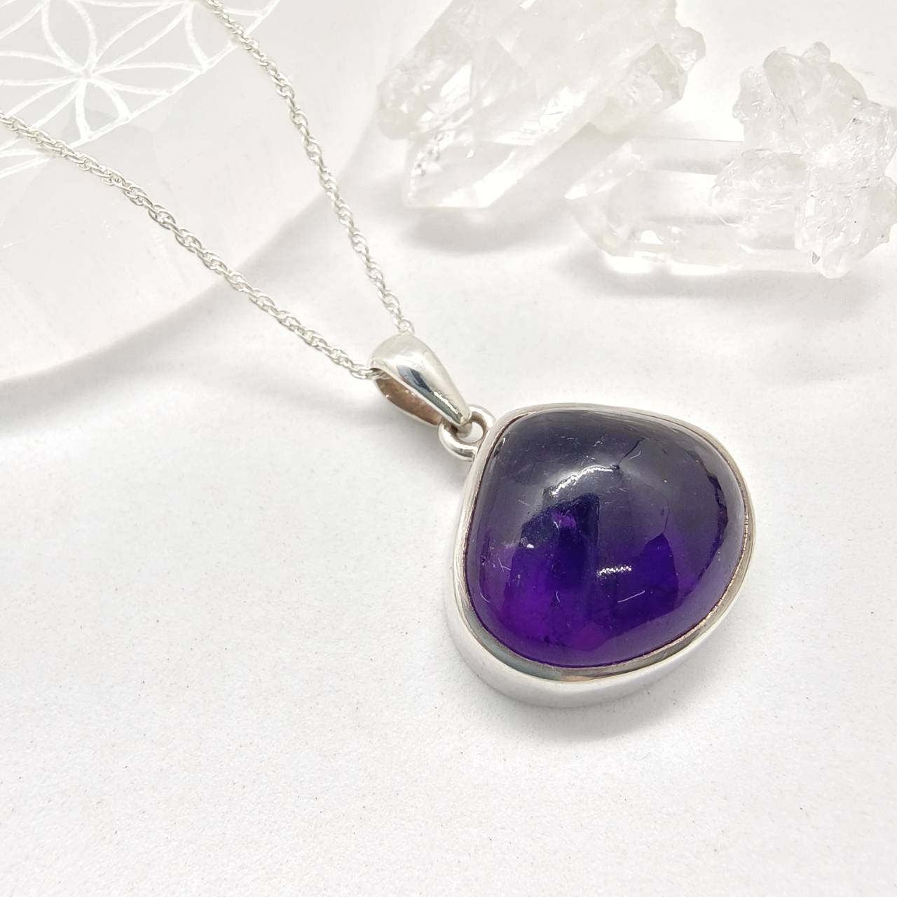 สร้อยคอเงินจี้หินอเมทิสต์ Amethyst