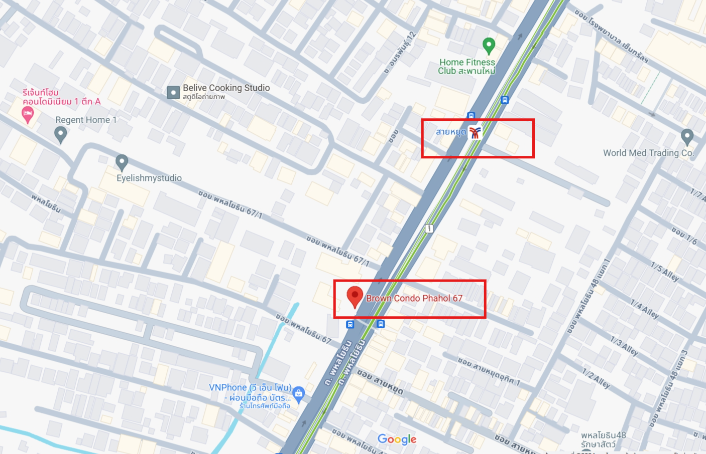 ปล่อยเช่าคอนโด บราวน์ คอนโด พหลโยธิน 67 (Brown Condo Phaholyothin 67) - 1ห้องนอน 1ห้องน้ำ 1ห้องนั่งเล่น 1ห้องครัว - ใกล้ BTS สายหยุด - ขนาดห้อง 31.5 ตรม. ชั้น 5