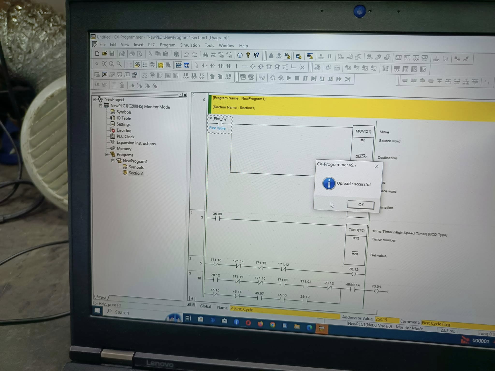 ซ่อมพีเอลซี Omron SYSMAC C200HS จากเครื่อง AMADA