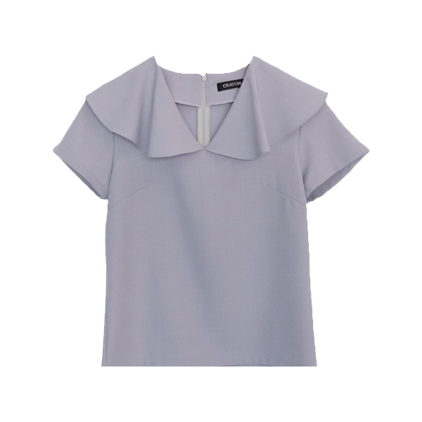 kudapy เสื้อสีเทาฟ้า ชมพู ดำ ขาว คอระบายคอทรงพลิ้ว รุ่นนี้น่ารักสไตล์ญี่ปุ่น (เฉพาะเสื้อ)