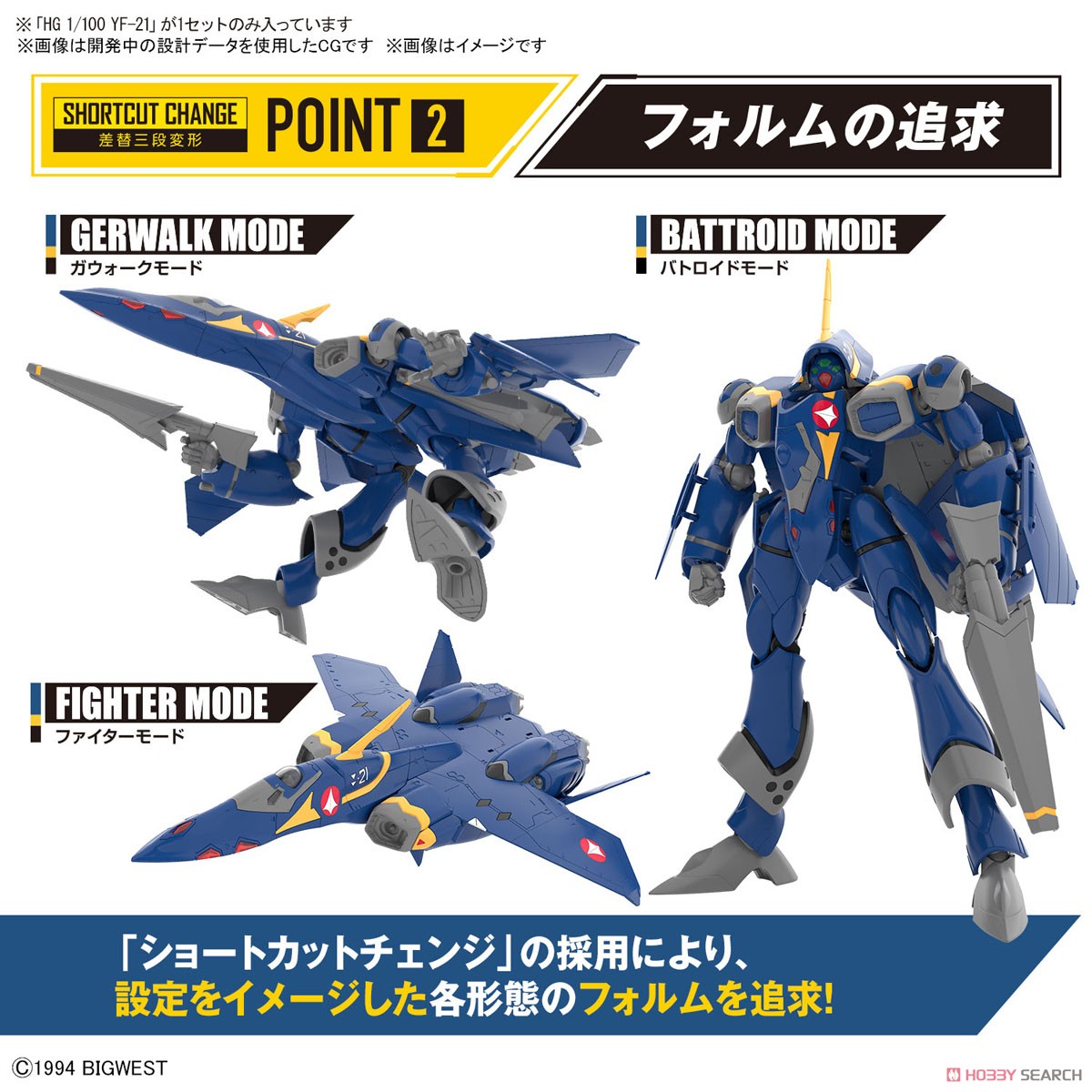 Bandai 4573102662804 HG 1/100 YF-21 model kit macross (fss)