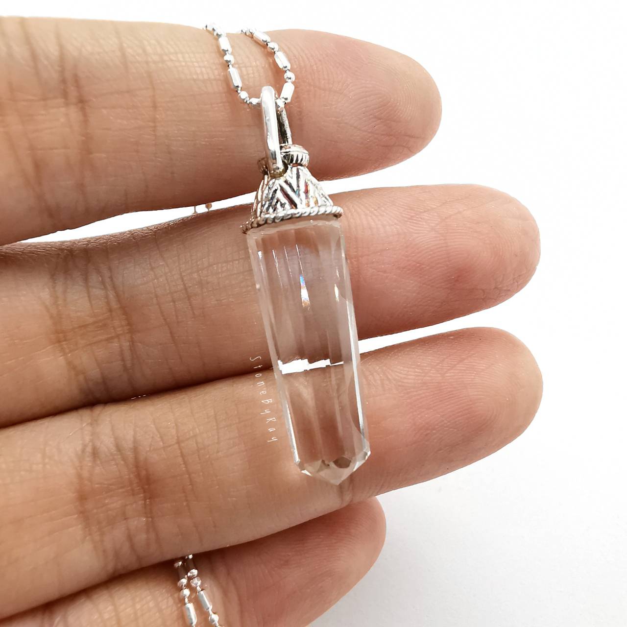 สร้อยคอเงินจี้หินคริสตัลควอตซ์ Crystal Quartz