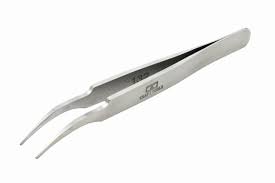 74108 HG Angled Tweezers Round Tip คีมหนีบ ปากมน 4950344079155