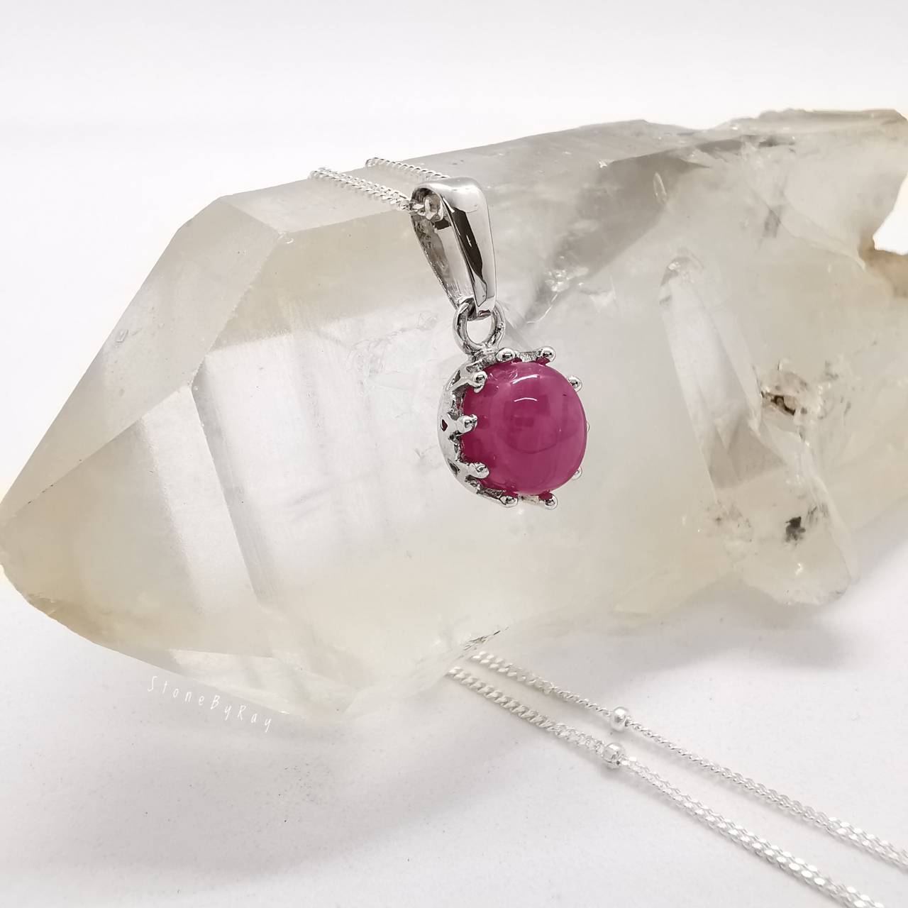 สร้อยคอเงินจี้พลอยทับทิม Ruby