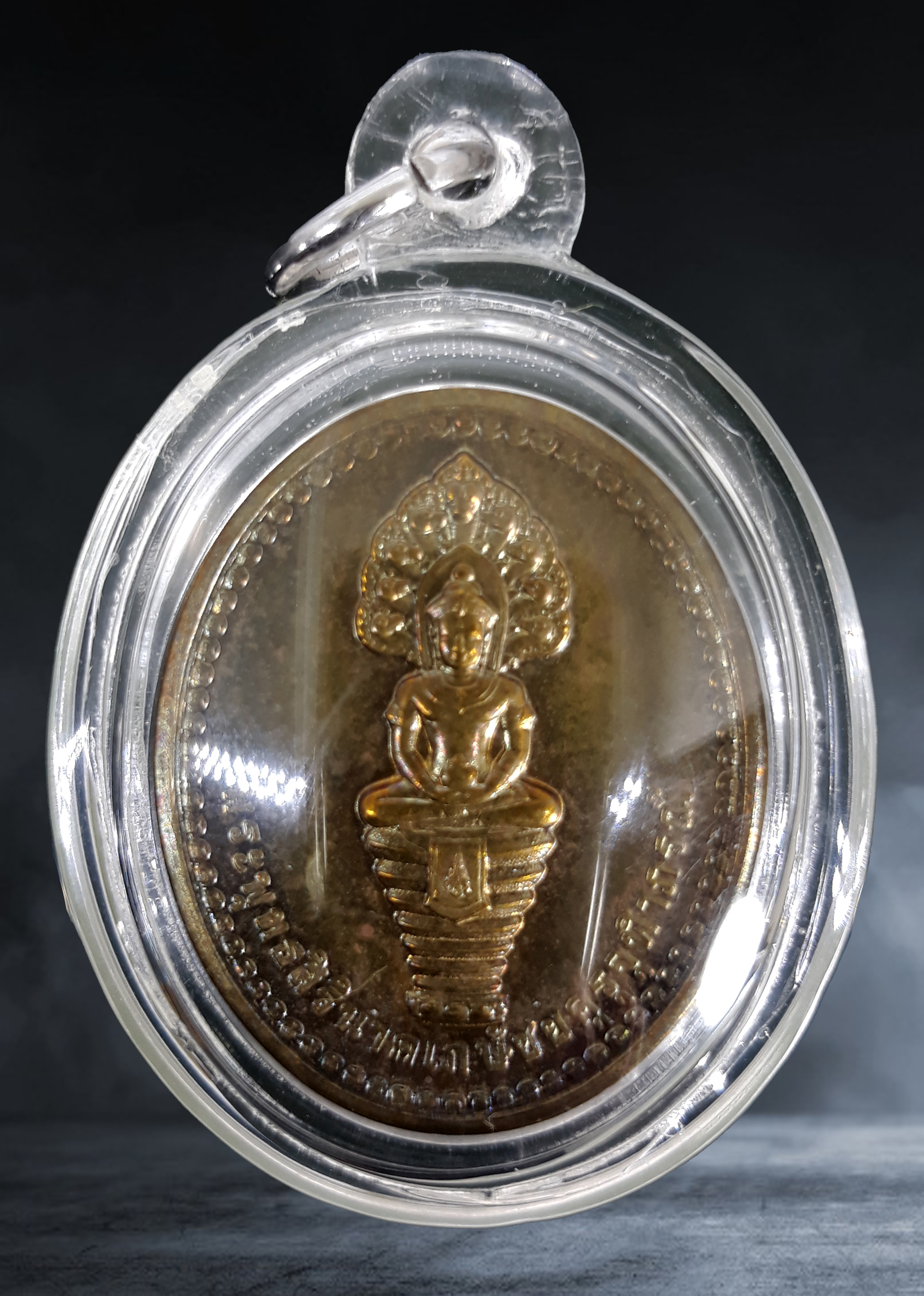 เหรียญ พระพุทธสิรินาคเภษัชยคุรุจุฬาภรณ์ (พระพุทธโอสถ) โรงพยาบาลจุฬาภรณ์ เนื้อโลหะสีเหลือง ปี ๒๕๕๘
