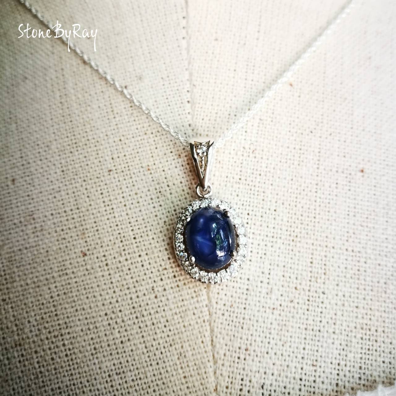 สร้อยคอเงินจี้พลอยไพลิน(Sapphire)