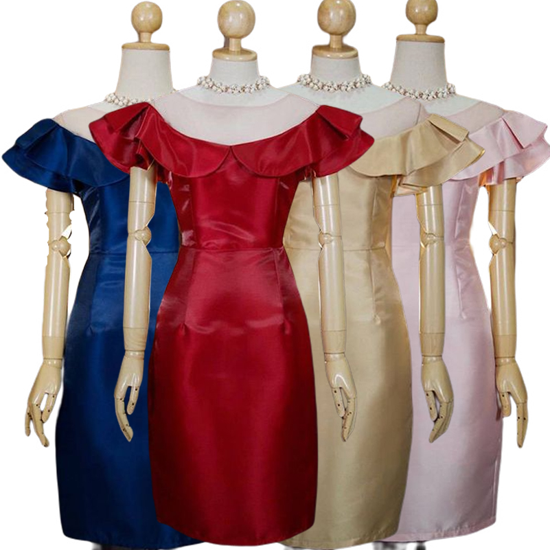 kudapy เดรสสั้นสีชมพู กรมท่า แดง ทอง เนี้อผ้า polyester อยู่ทรงใส่สบาย สวยหวาน เรียบร้อยแต่ไม่เชย ไม่โป๊