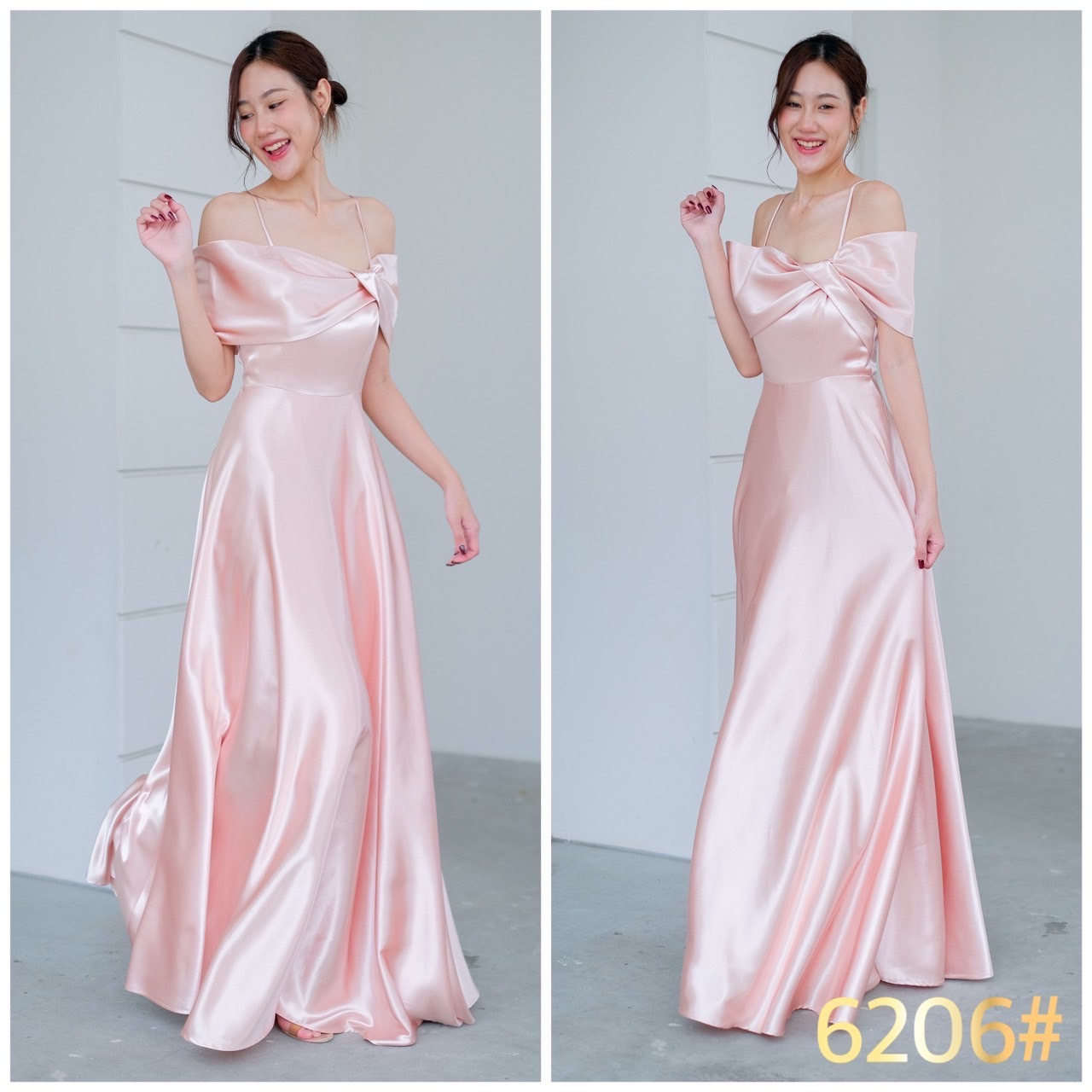 kudapy เดรสยาว เปิดบ่า อกไขว้ด้านข้าง มีสายคล้องบ่า ไม่ต้องกลัวหลุด กระโปรงบานเจ้าหญิง