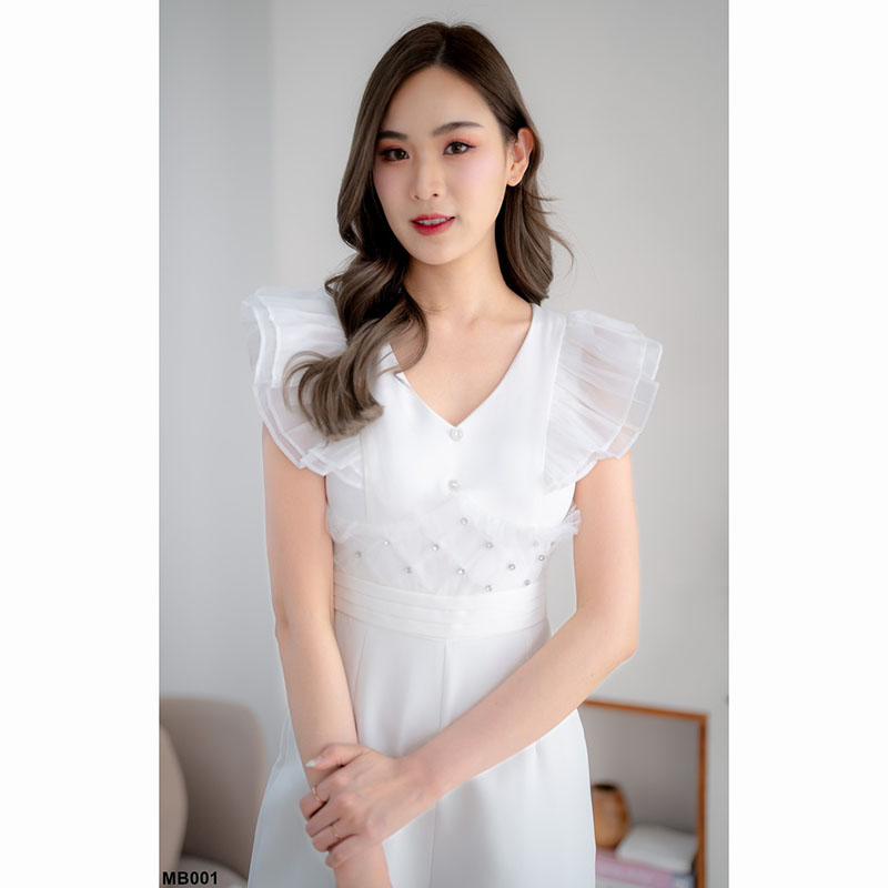 kudapy จั้มสูทขายาวสีขาว/สีดำ/สีชมพู แขนกุดขายาวทรงพอดีตัว สีพื้น งานซิปหลัง ให้ลุคเป็นสาวมั่น เหมาะกับการใส่ไปทำงานในแต่ละวัน