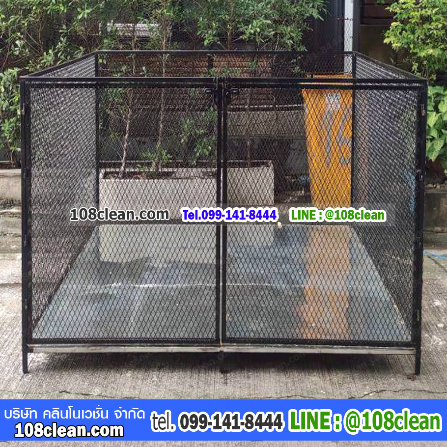 ตะแกรงทิ้งขยะขนาดใหญ่แบบมีประตู