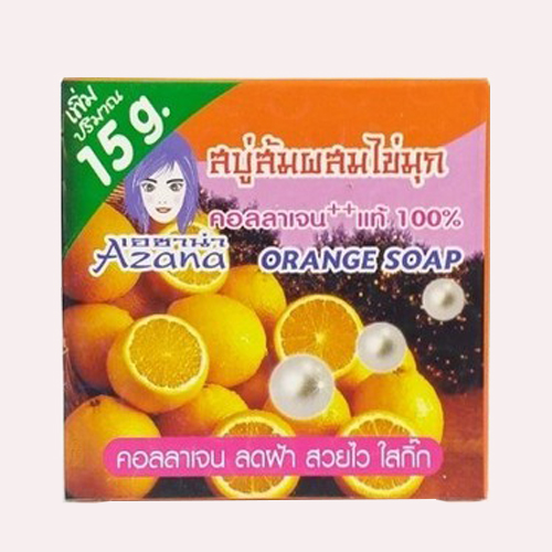 สบู่หน้าใสส้ม&ไข่มุก เอซาน่า 65 กรัม