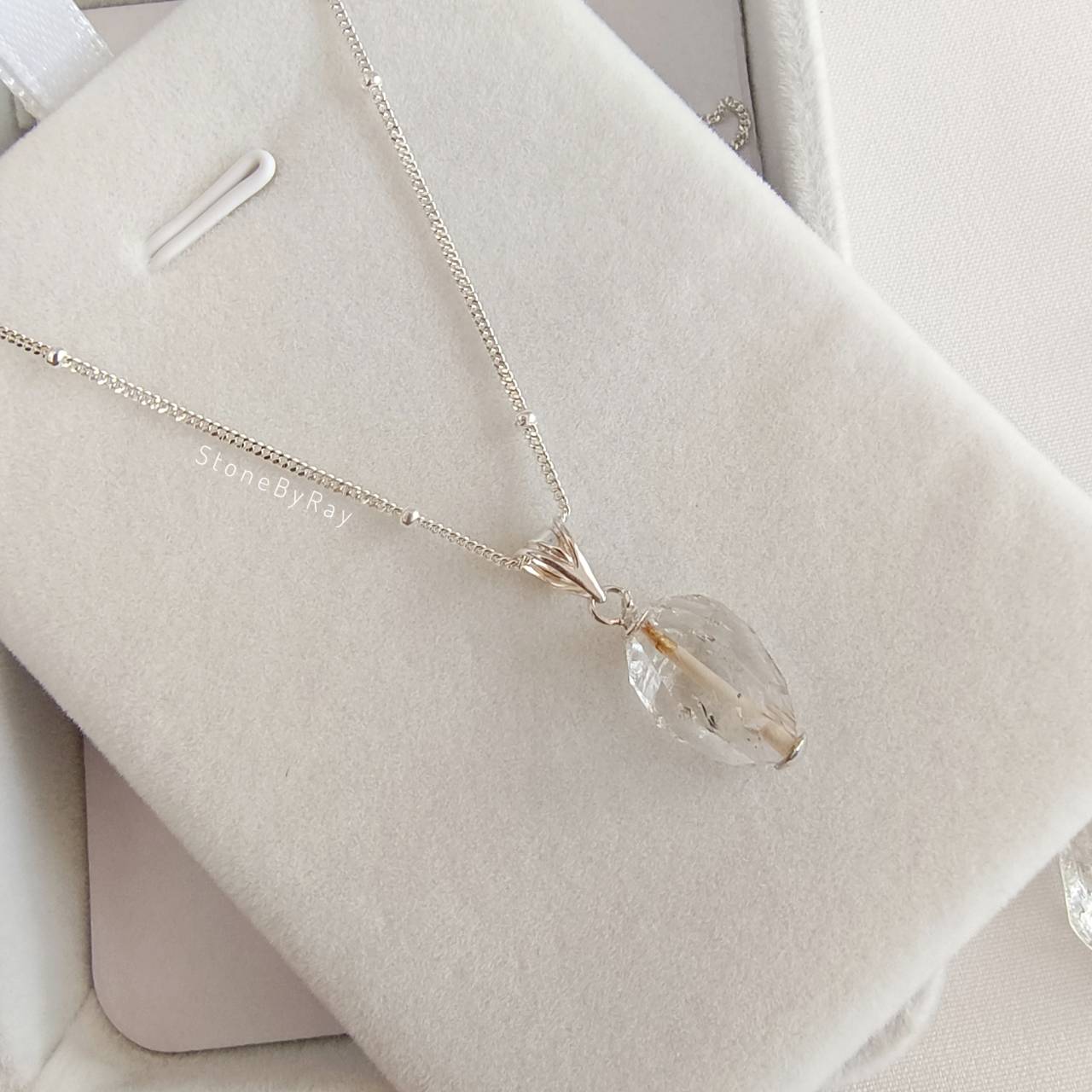 สร้อยคอเงินหินเฮอร์คิเมอร์ไดม่อน Herkimer Diamond