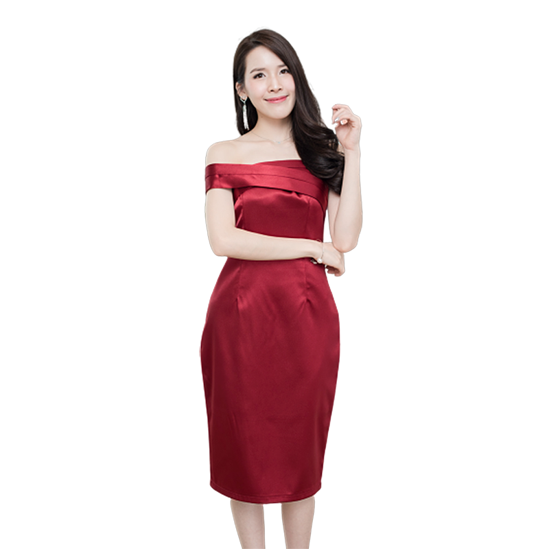 kudapy เดรสสั้นเปิดไหล่สีแดง เดรสปาดไหล่ทรงเอเข้ารูป งานสวยมาก งานดูหรูเนื้อผ้าเล่นไฟ ดูแพง มีซับในซิบหลังอย่างดีค่ะ S