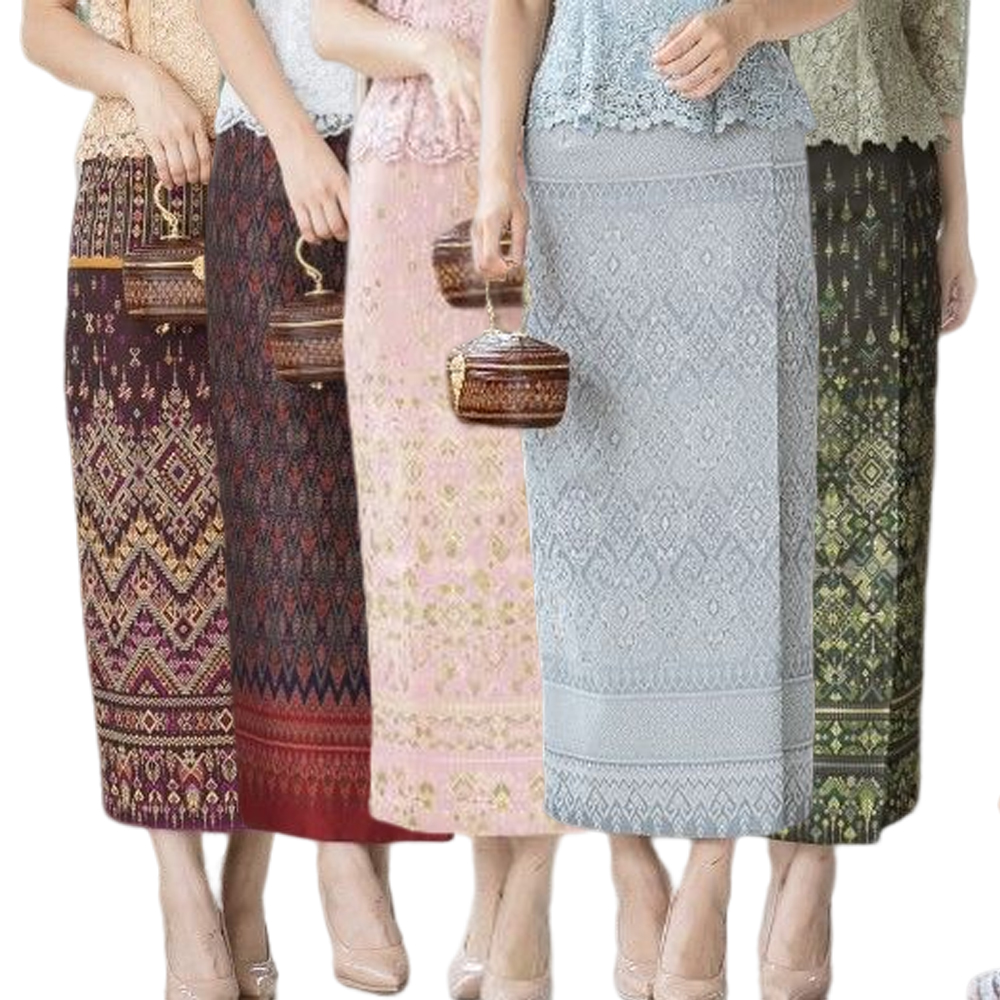 kudapy ผ้าถุงทอลายผ้าไหมแพรวากาฬสินธุ์สีชมพู,เขียว,สีเทาฟ้า,แดง,ม่วงงานเนียบ ผ้าทอลายอย่างดี เก็บเอวสวยมากค่ะ
