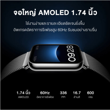 Mi ของแท้รับประกันศูนย์ไทย Xiaomi 6941812763285 Smart Band 8 Pro Black gadgets