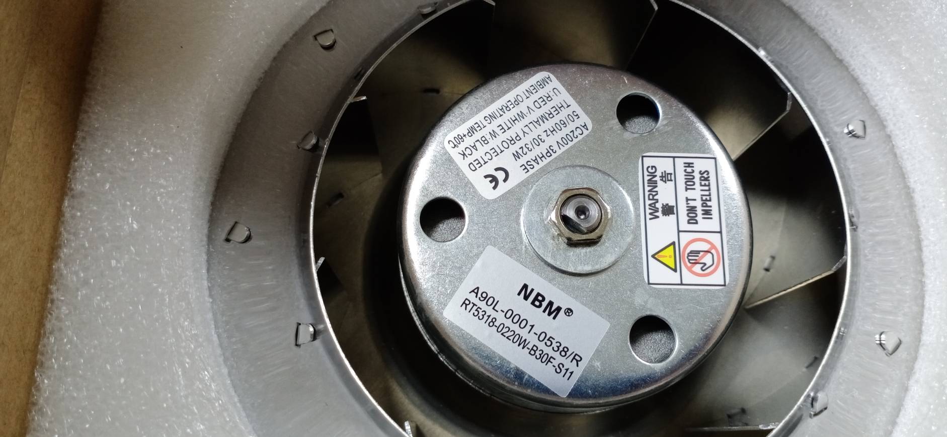 A90L-0001-0538/R / RT5318-0220W-B30F-S11 SPINDLE FAN MOTOR