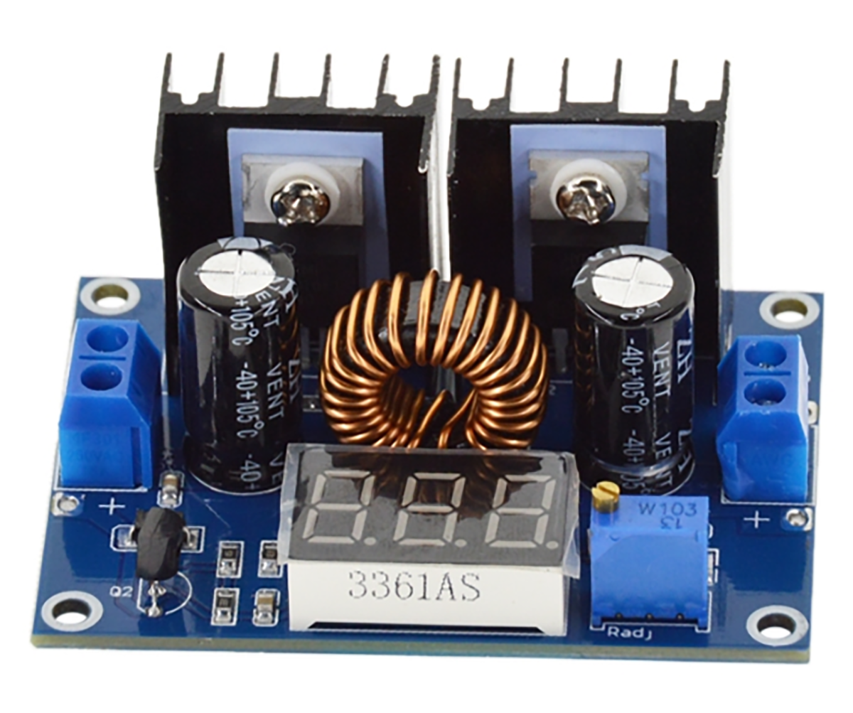 XL4016E1 step down 8A โมดูลเรกูเลต แปลงไฟจาก 4-38V เป็น 1.25-36V กระแสสูงสุด 8A พร้อมโวลต์มิเตอร์