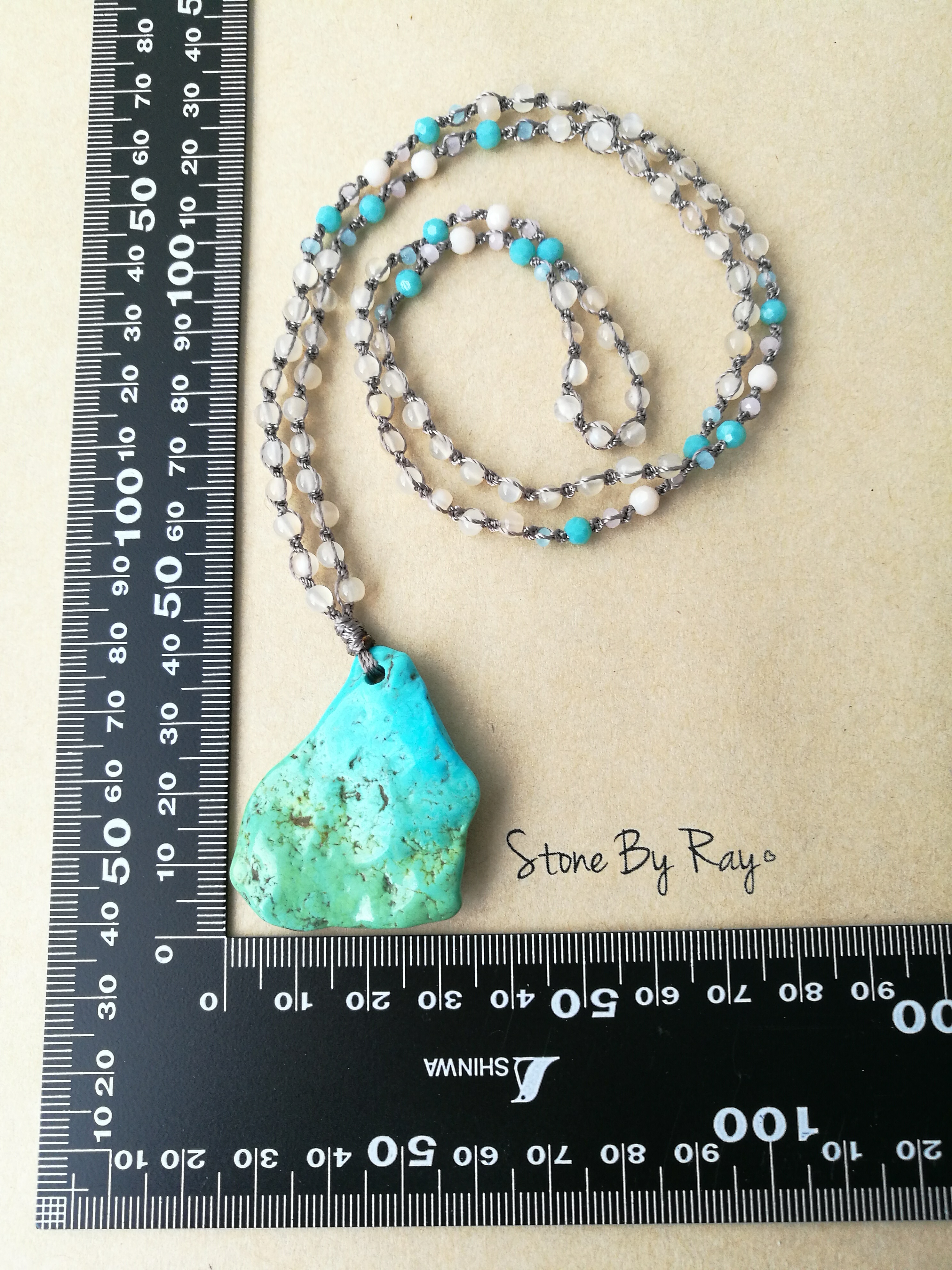 สร้อยคอมูนสโตน&เทอควอยส์ (Moonstone&Turquoise)