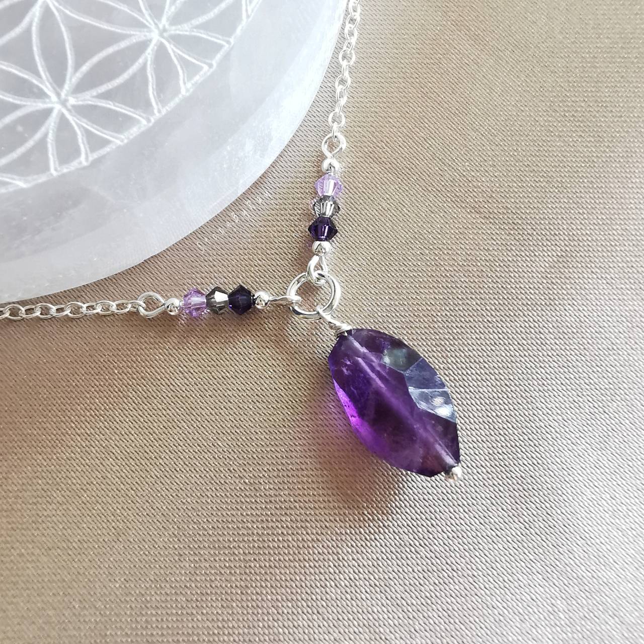 สร้อยคอเงินจี้หินอเมทิสต์ Amethyst