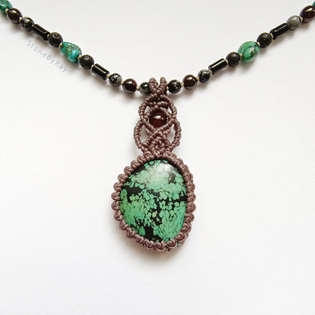 สร้อยคอเชือกถักจี้หินเทอร์ควอยส์ Turquoise
