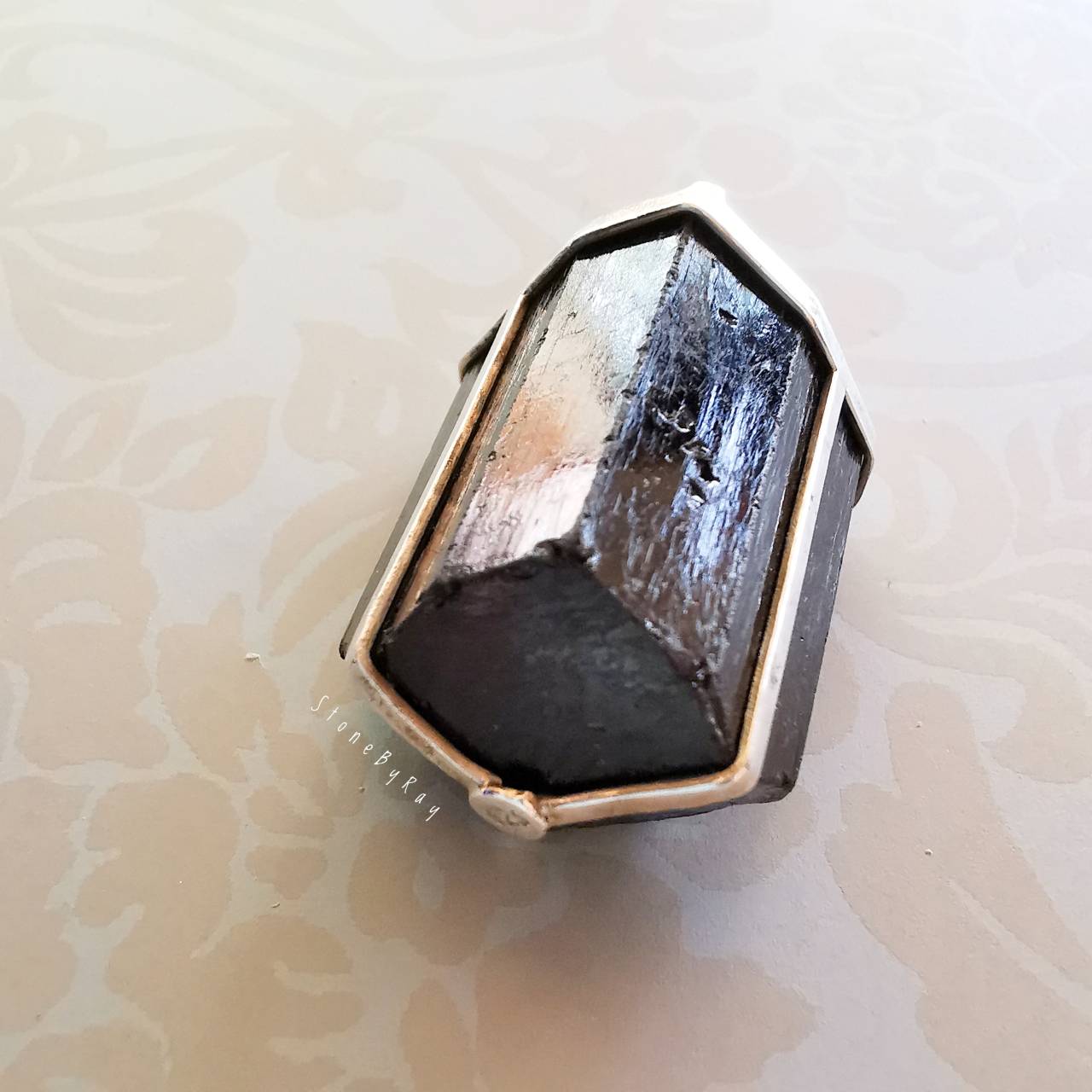 จี้เงินหินแบล็กทัวมารีน Black Tourmaline