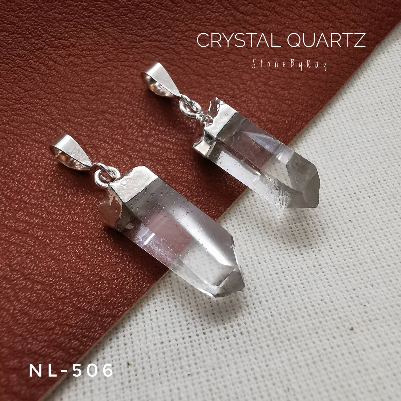 สร้อยคอเงินจี้หินคริสตัลควอตซ์ผลึกธรรมชาติ Crystal Quartz