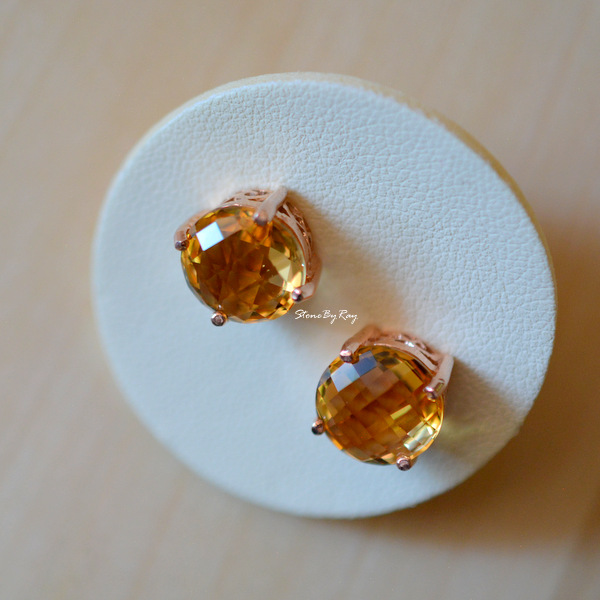 ต่างหูเงินพลอยซิทริน(Citrine)