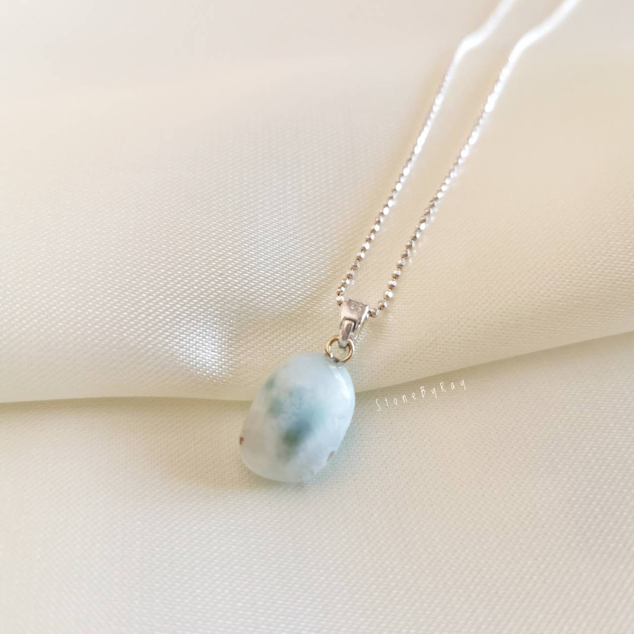 สร้อยคอเงินจี้หินลาริมาร์ Larimar