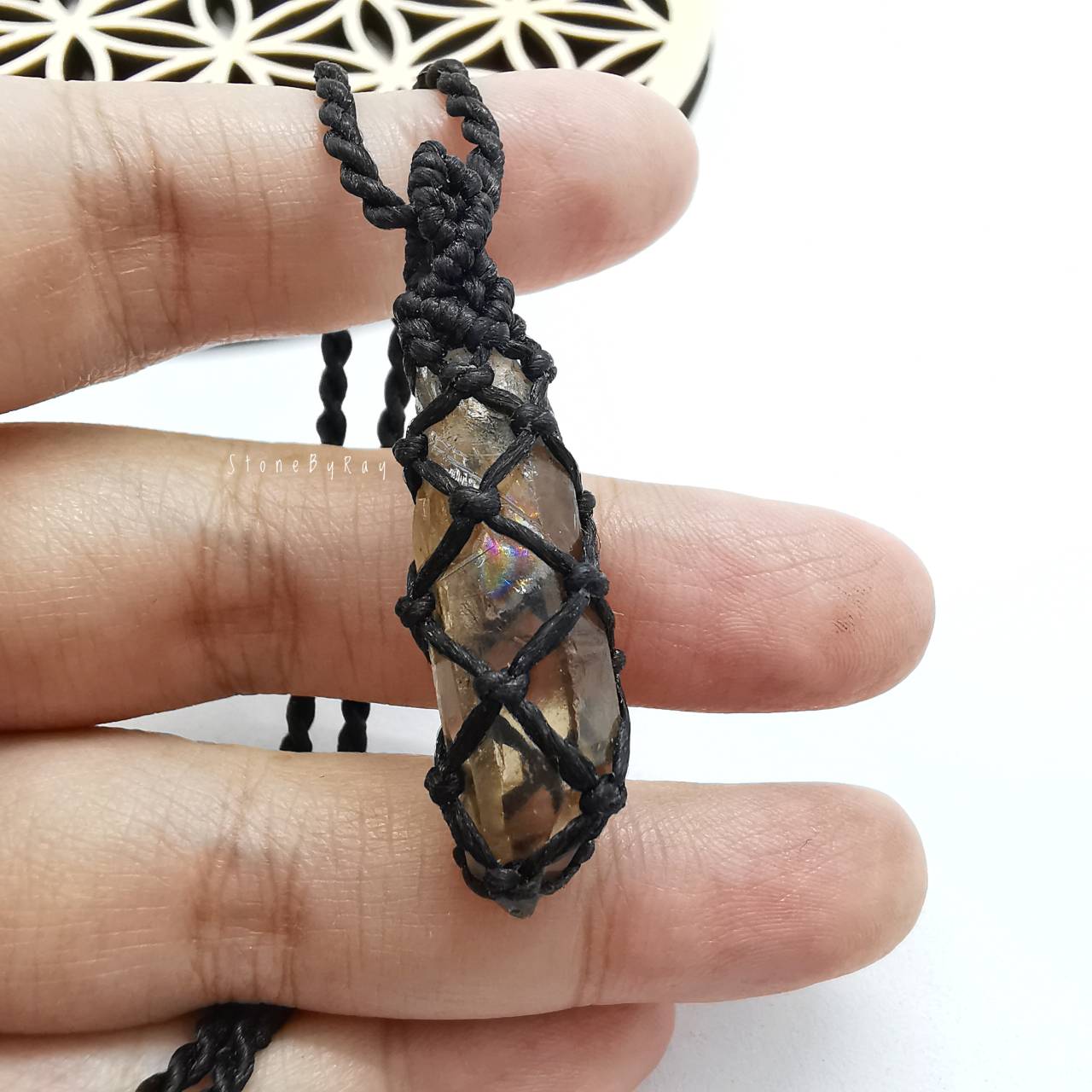 สร้อยคอเชือกจี้หินสโมกกี้ควอตซ์ Smoky Quartz