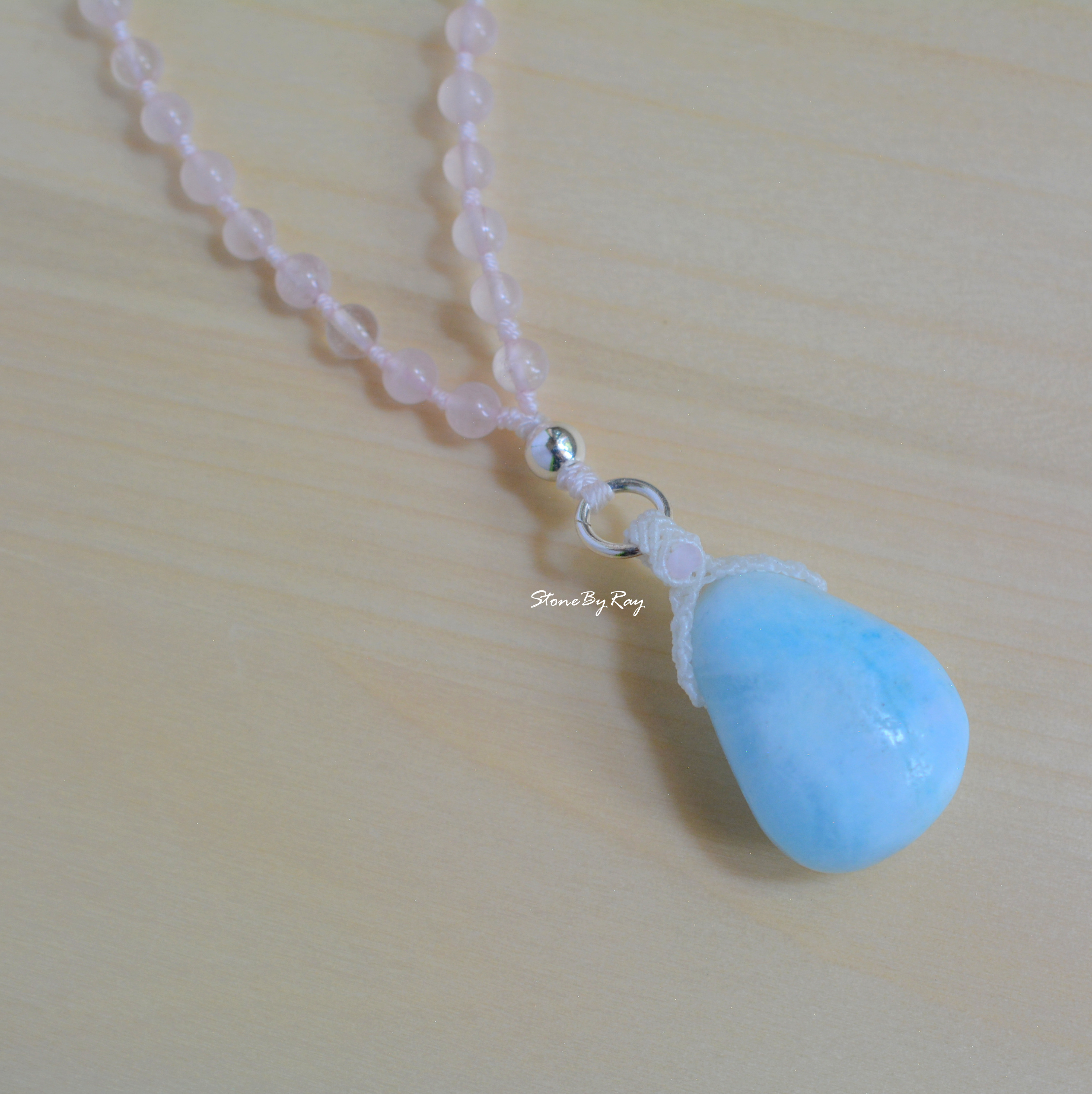 สร้อยคอมงคล108จี้หินเฮมิมอร์ไฟร์(Hemimorphite)