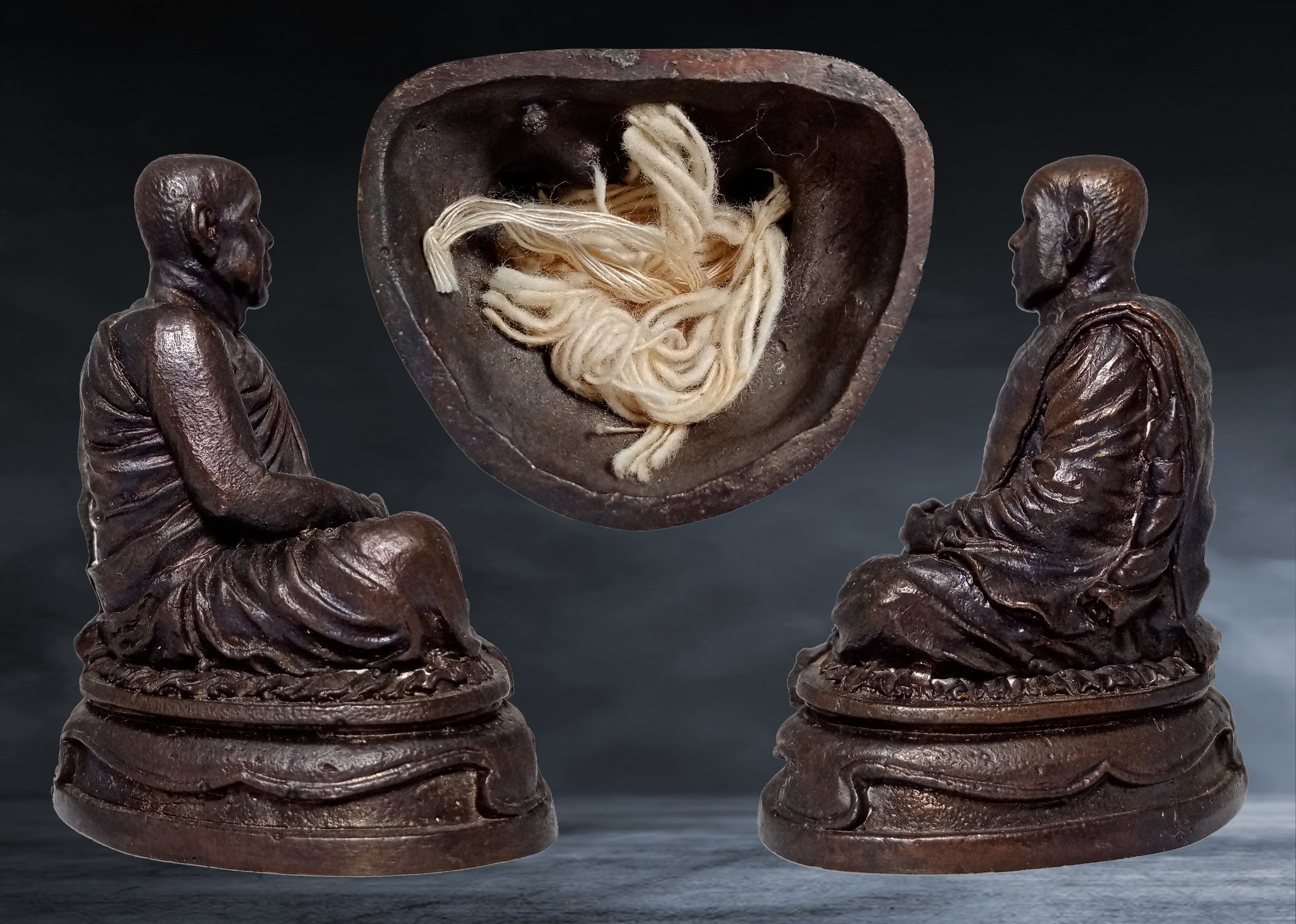 พระบูชาหน้ารถ หลวงปู่ตี๋ วัดหลวงราชาวาส จ.อุทัยธานี รุ่นแรก หน้าตัก ๑.๕ นิ้ว ปี ๒๕๔๒