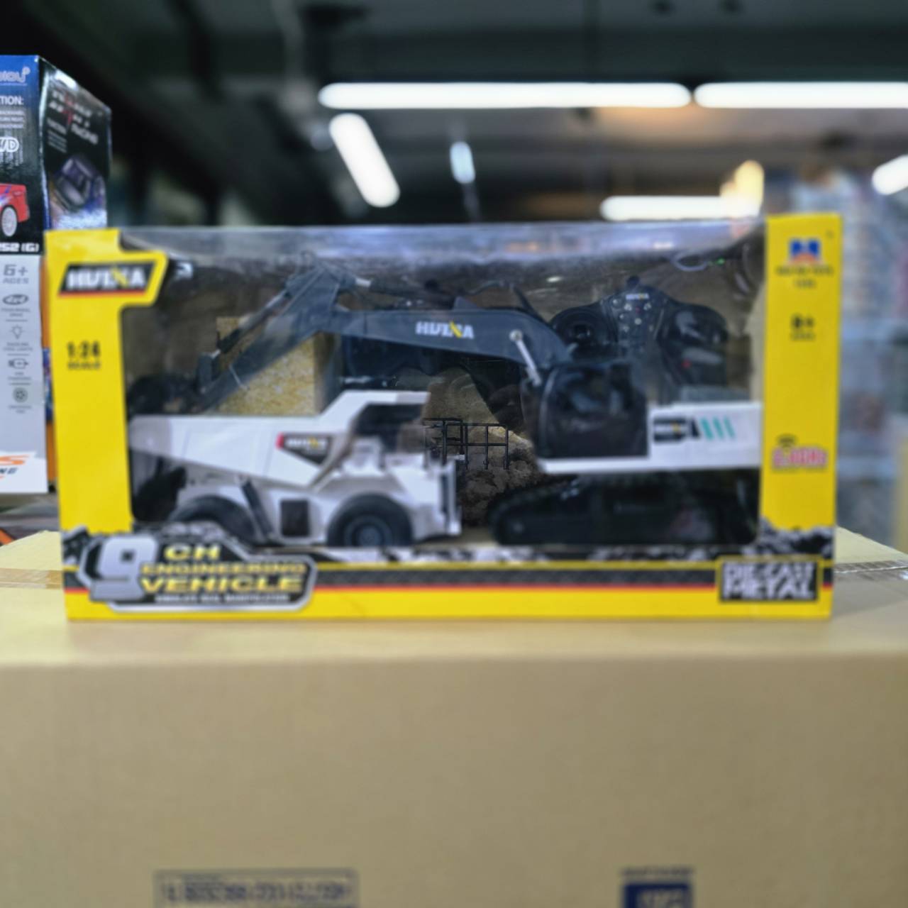 6802266802264 1559 1:24 Dump Truck and excavator รถดัมพ์+รถขุด สีขาว