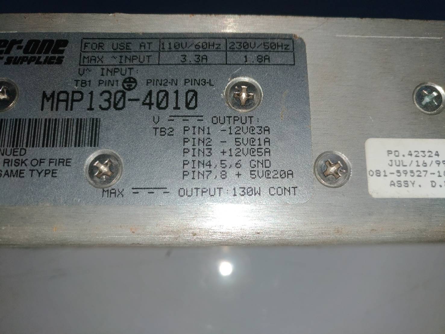 POWER-ONE MAP130-4010