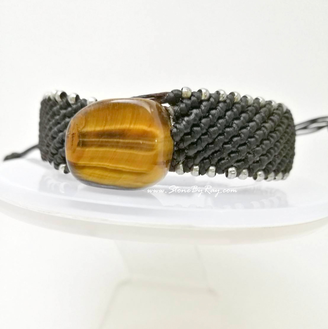 สร้อยข้อมือเชือกถักหินตาเสือ (Tiger's eye)