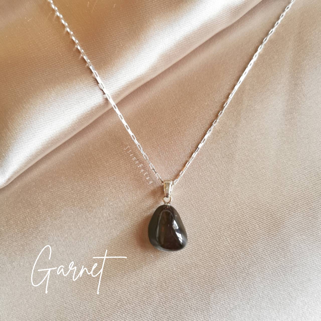 สร้อยคอเงินจี้หินโกเมน Garnet